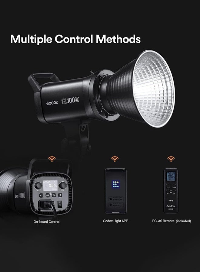 Godox SL100Bi 100W Bi-Color LED Video Light, 32100Lux with APP Control, 2800K-6500K CRI/TLCI 96+/97+ Studio Light, 11 FX Effects Studio LED Continuous Video Light Bowens Mount - Image 3