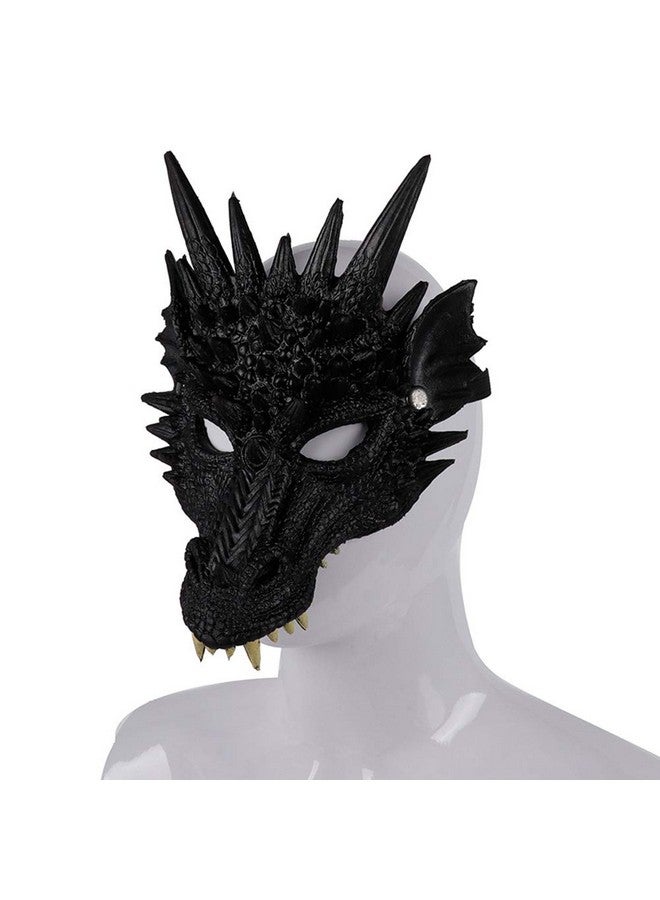 Alodidae Dragon Costumes Set Devil Wings Demon Tail Dino Mask for Halloween Masquerade Party Cosplay (Black) - Image 3