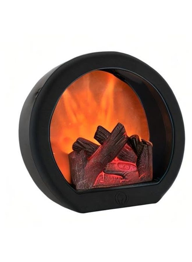 هومستر ديكور Flameless المحمولة مصابيح LED، ضوء الموقد مع LED محاكاة سجل تأثير اللهب، لمس مفتاح محاكاة اللهب للمنزل ديكور عيد الميلاد - Image 1