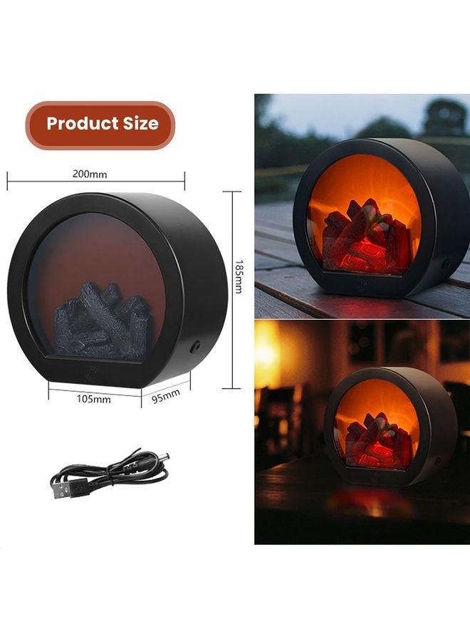 هومستر ديكور Flameless المحمولة مصابيح LED، ضوء الموقد مع LED محاكاة سجل تأثير اللهب، لمس مفتاح محاكاة اللهب للمنزل ديكور عيد الميلاد - Image 3