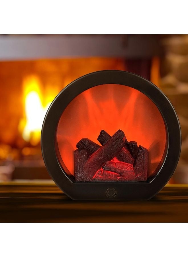 هومستر ديكور Flameless المحمولة مصابيح LED، ضوء الموقد مع LED محاكاة سجل تأثير اللهب، لمس مفتاح محاكاة اللهب للمنزل ديكور عيد الميلاد - Image 4