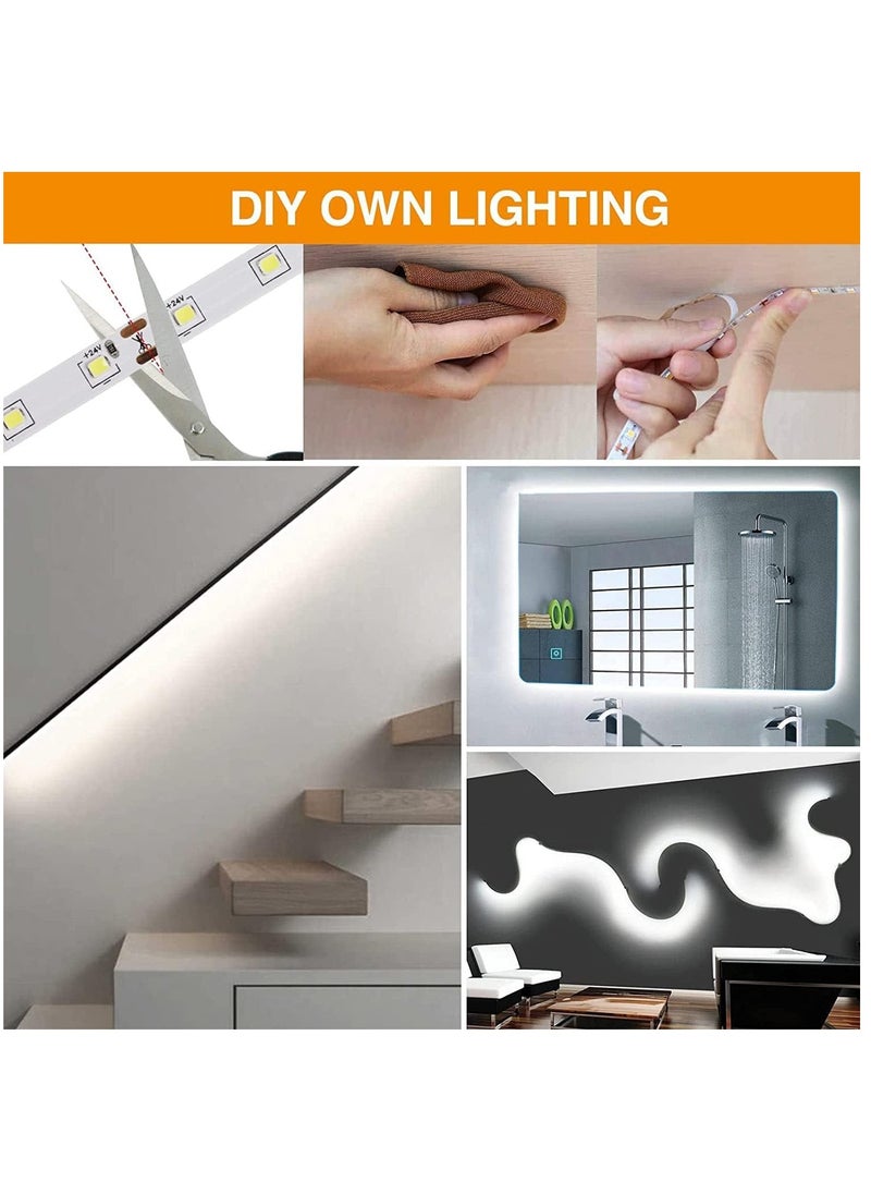 Generic - 5V USB LED Strip Lights 5m 120LEDs  Warm White LED Strip 6000K Dimmable COB LED Strip Light  Flexible USB Strip Light for TV Backlight, Bedroom Cabinet  Kitchen DIY Lighting(Warm Light) - Image 1