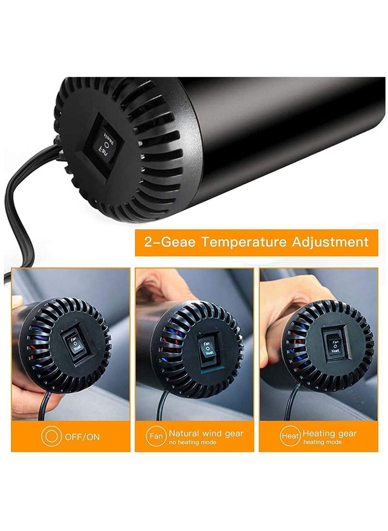 Car Heater, Portable Windshield Defogger and Defroster, 2 in1 Fast Car Heater Defroster, Plug in Automobile Windscreen Fan with Suction Holder for All Cars