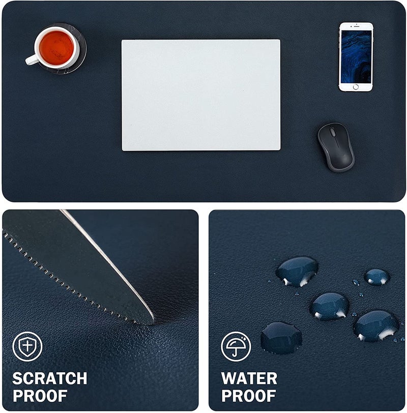 MeRaYo Mouse Pad Desk Mat Keyboard and Mouse Pad Desk Pad Extended Laptop Mat for Table Keyboard Mat Office Table Mat (60cmx30cm/ Dark Blue +Yellow) - Image 5