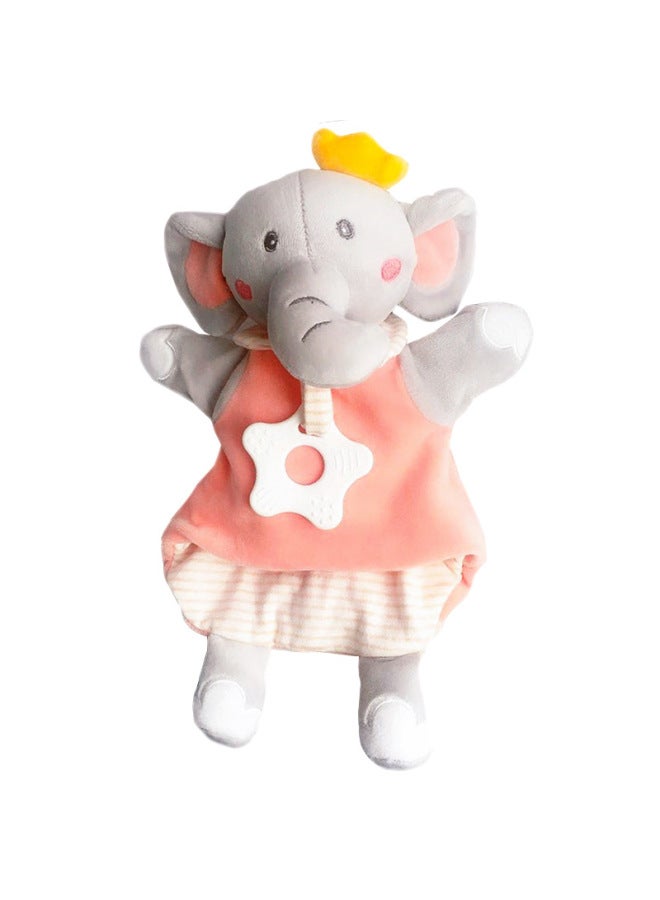 Babycare Finger Doll Baby Hand Doll Toy Animal Gloves Can Open Mouth To Soothe Baby To Sleep Artifact-Color:(Bell Tooth Gum) Elephant  - Image 1