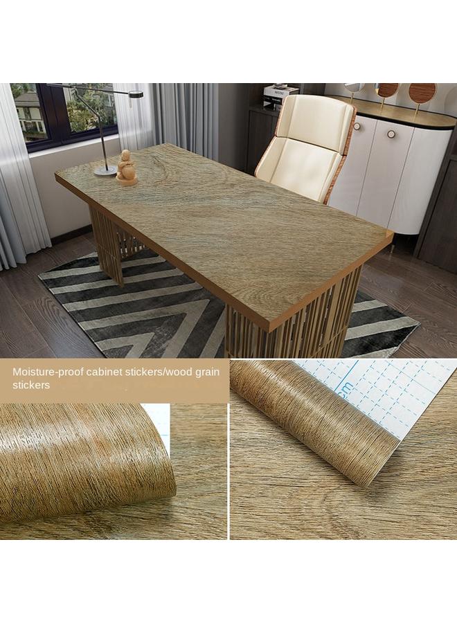 Bluejw Self-adhesive Wallpaper Moisture-proof Wood Grain Stickers Wardrobe Stickers Bedroom Desktop Wooden Door Stickers Old Furniture Stickers Wallpaper Wholesale - Image 1