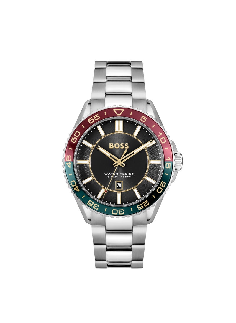 HUGO BOSS - HUGO BOSS WATCH ROUND ANALOG MEN'S BLACK CASE WATCH - 1514210 - Image 1