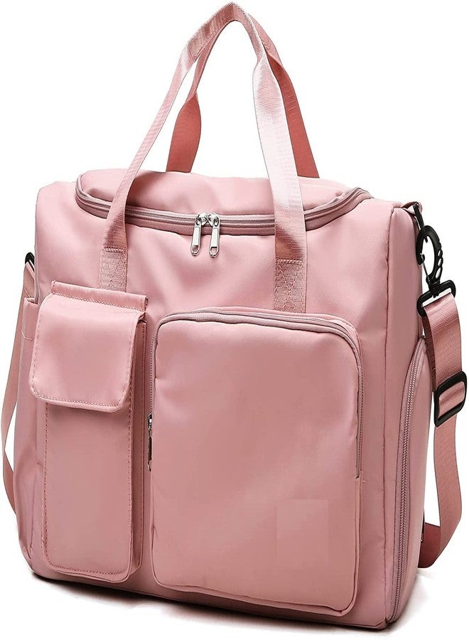 Firstdemand Gym Travel Bag, Large Waterproof Sports Duffel Bag with Shoe Carrier Training Tote Swimming, Yoga, Hiking and Camping (Pink) - Image 1