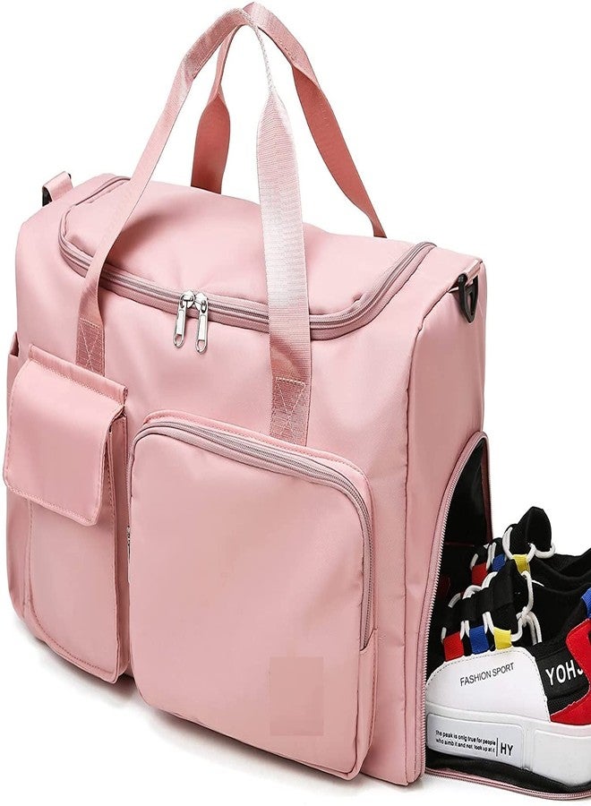 Firstdemand Gym Travel Bag, Large Waterproof Sports Duffel Bag with Shoe Carrier Training Tote Swimming, Yoga, Hiking and Camping (Pink) - Image 2