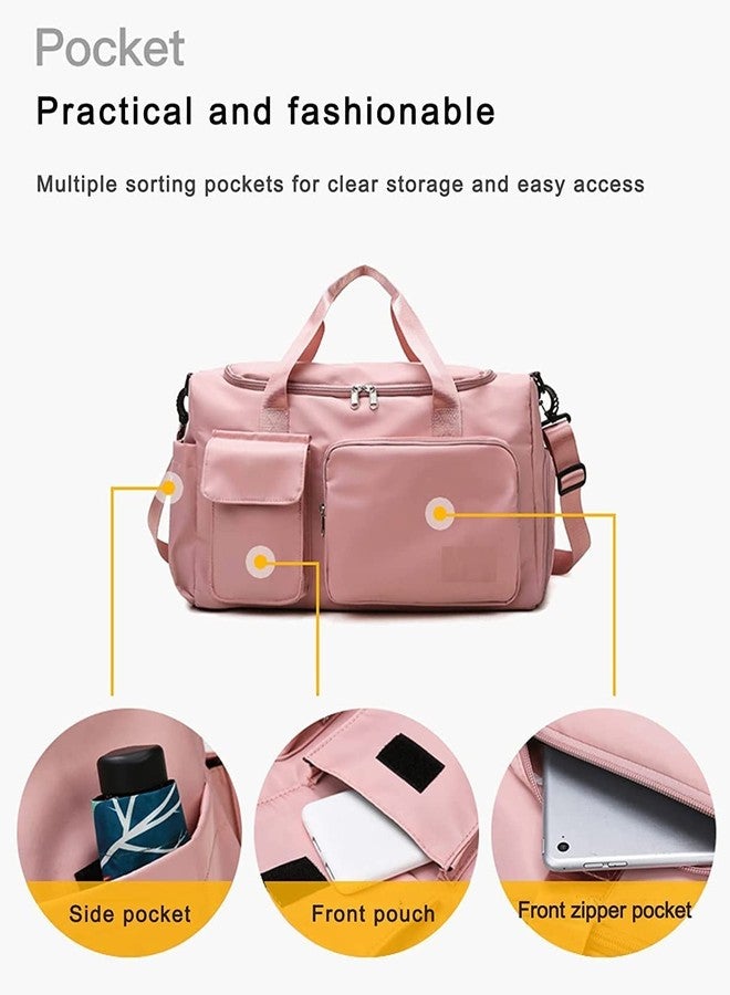 Firstdemand Gym Travel Bag, Large Waterproof Sports Duffel Bag with Shoe Carrier Training Tote Swimming, Yoga, Hiking and Camping (Pink) - Image 3