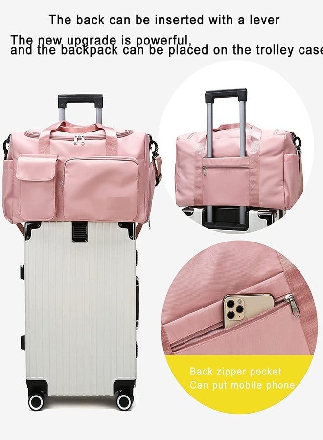 Firstdemand Gym Travel Bag, Large Waterproof Sports Duffel Bag with Shoe Carrier Training Tote Swimming, Yoga, Hiking and Camping (Pink) - Image 4
