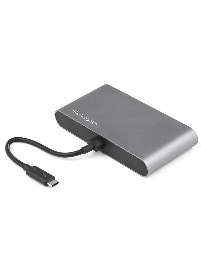 StarTech .com Thunderbolt 3 Mini Dock - Portable Dual Monitor Docking Station with DP 4K 60Hz, 1x USB-A Hub (USB 3.0/5 Gbps), GbE - 11in/28cm Cable - TB3 Multiport Adapter - Mac/Windows (TB3DKM2DPL) - Image 2