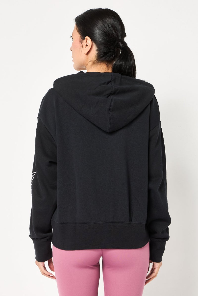 Nike هودي خارجي طويل الأكمام للنساء، رياضي، أسود - Image 4