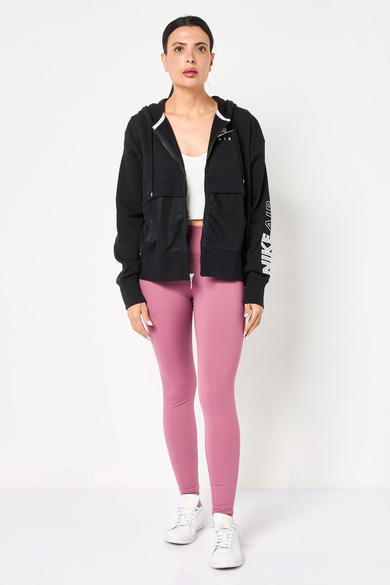 Nike هودي خارجي طويل الأكمام للنساء، رياضي، أسود - Image 2