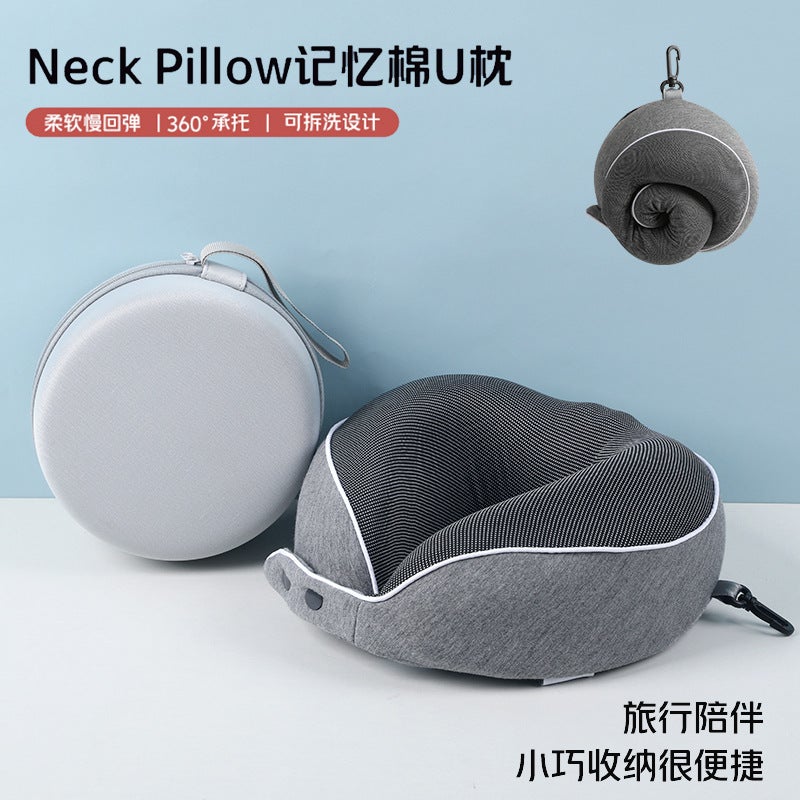 U-Shaped Pillow Memory Foam Storage Slow Rebound Travel Pillow Nap Pillow Aircraft Neck Pillow Portable Neck Pillow U-Shaped Pillow - Image 2