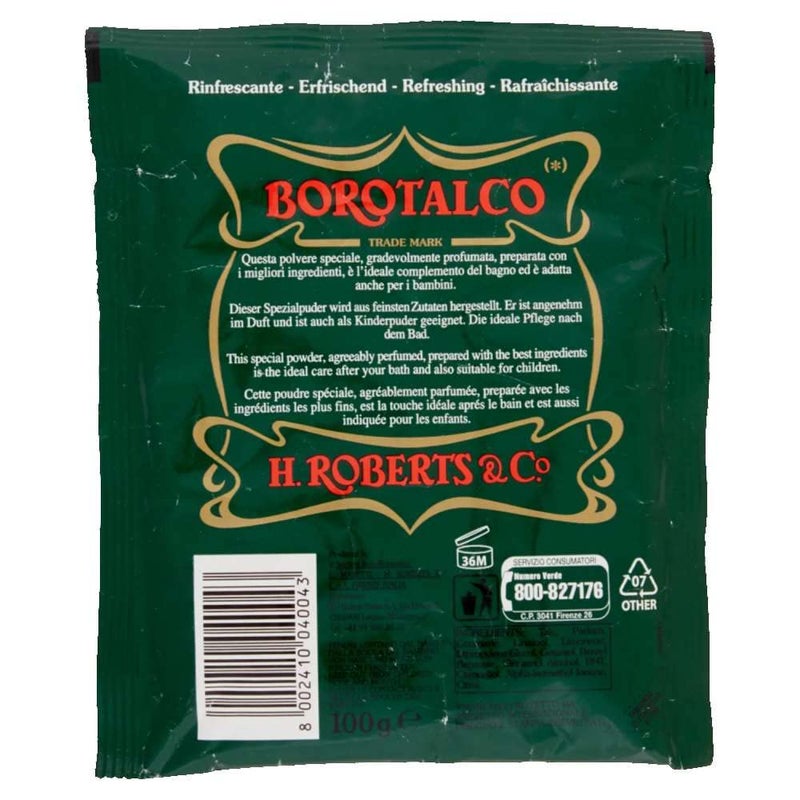 Neutro Roberts Roberts Borotalco Talc Powder 35 Ounce 100gr Packages Pack of 4  Italian Import - Image 2
