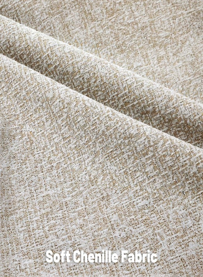 FUTEI Cream Chenille Decorative Throw Pillow Covers 18x18 Inch Set of 2,Soft Chenille Jacquard Textured Cushion Case,Modern Home Decor for Couch Living Room - Image 2