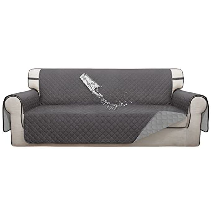 ISSUNTEX Double Protection 100% Waterproof Sofa Covers for Living Room, Couch Covers for 3 Cushion Couch Sofa, Reversible Furniture Protector Sofa Cover for Dogs, Pets, Kids (Sofa, Gray/Light Gray) - Image 1