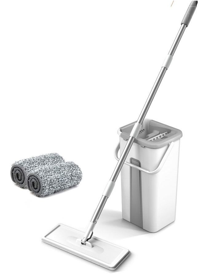 Microfiber Floor Cleaning Mop Set With Bucket And Refill Roller Grey/White/Silver - pzsku/ZFC99467D2483507B58DCZ/45/_/1660656327/539e48e5-d564-4ea5-8c15-cd712c033069