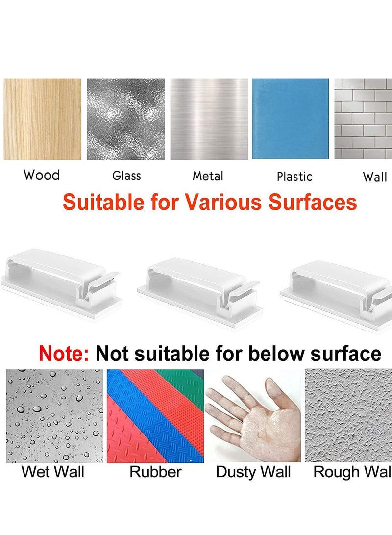 Barakah Adhesive Cable Management Wire Clip 20 pcs Organizer for Home Office Computer TV and Multi Cords Holder Under Desk Outdoor Light Car White - Image 4