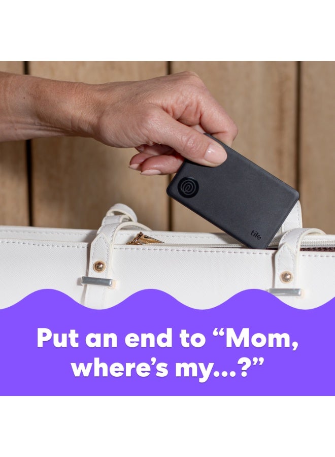 tile Slim - Wallet Finder, Bluetooth Tracker and Item Locator for Luggage Tags, Passports and More. Both iOS and Android Compatible. Phone Finder. 2-Pack black - Image 3