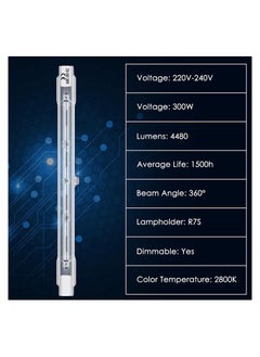 KASTWAVE R7s Linear Halogen Floodlight, Dimmable Light Bulb 118mm 300W 2800K, J Type Double Ended Base Bulbs Warm White for Floodlight, Landscape and Work Light, 6Pcs (Energy Class G)  - Image 5