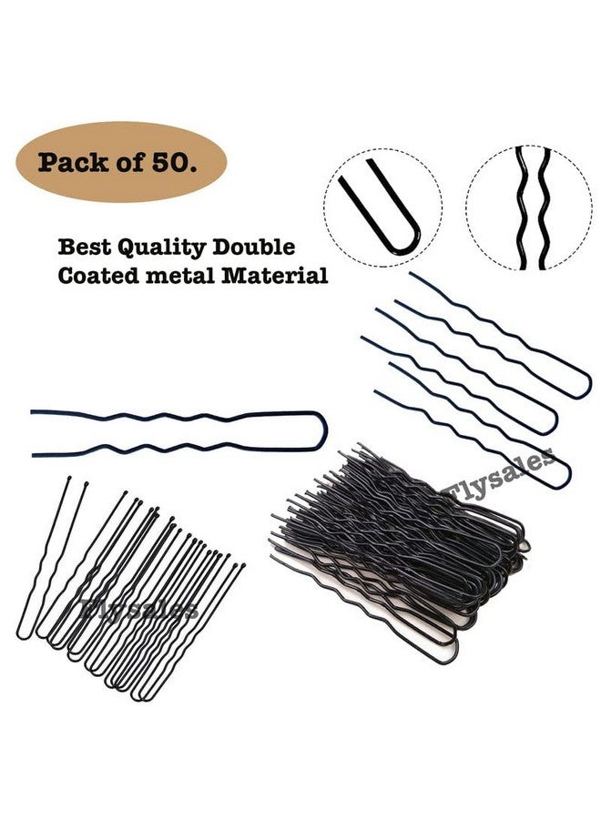 تشاندركاش مشابك شعر معدنية فاخرة باللون الأسود من CHANDERKASH، مشبك Tic Tac، دبوس شعر ودبوس U، دبوس Juda - Image 3