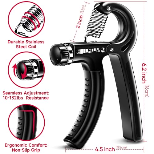 FitBeast Grip Strengthener Forearm Strengthener Hand Grips Strengthener Kit - 5 Pack Adjustable Resistance - Image 2