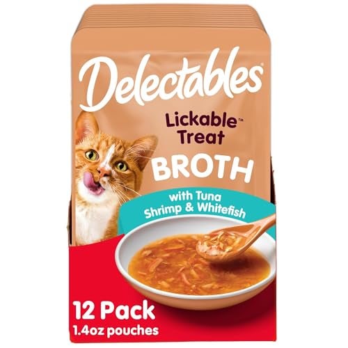 Hartz Delectables Savory Broths Variety Lickable Wet Cat Treats, 12 Count - Image 1