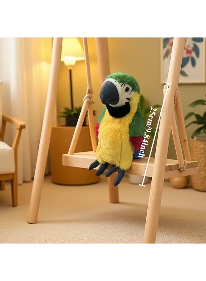 Green Realistic Plush Parrot Doll Soft Feathered Stuffed Bird Toy Gift - Image 1