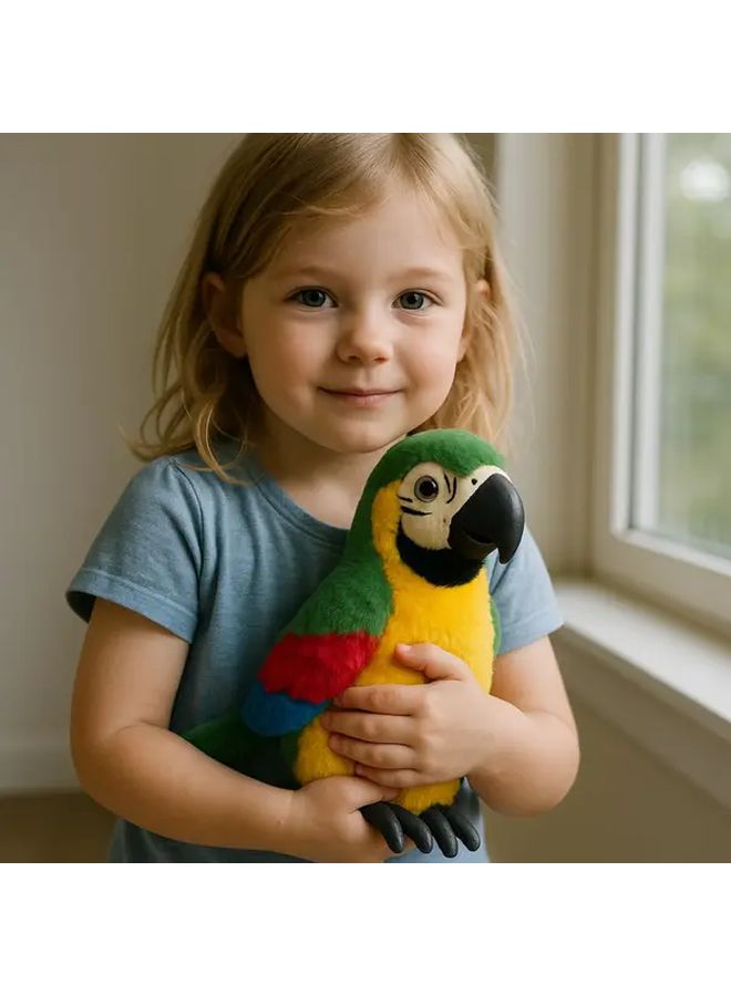 Green Realistic Plush Parrot Doll Soft Feathered Stuffed Bird Toy Gift - Image 4
