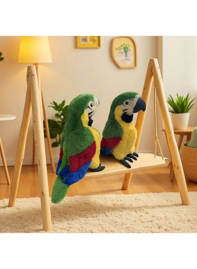 Green Realistic Plush Parrot Doll Soft Feathered Stuffed Bird Toy Gift - Image 5