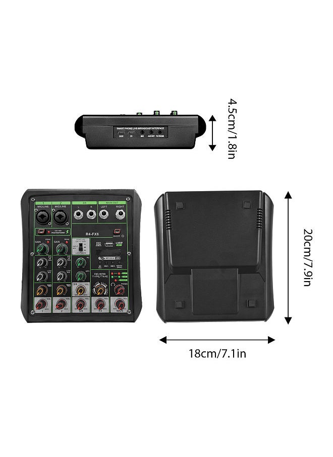 Generic - 6 Channel Audio Mixer 48V Phantom Power OTG Mixing Console USB MP3 player with Recording BT Sound Console - Image 1