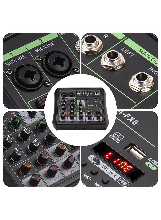 Generic - 6 Channel Audio Mixer 48V Phantom Power OTG Mixing Console USB MP3 player with Recording BT Sound Console - Image 1