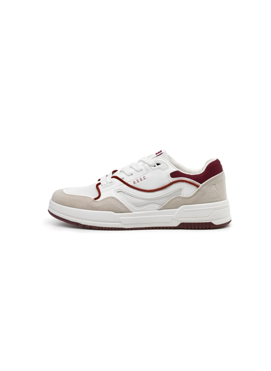نادي غولف يو إس Mens Sneakers White-Red Sneakers | Casual | Retro Style | Italy