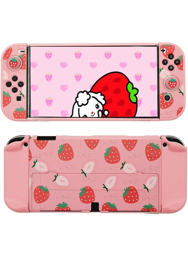 AXIYIBZI Protective Case Compatible With Switch Oled 2021 Hard Shell Case Cover For Switch Oled 7 Inch And Joy Con Controllers With 4 Thumb Grips Zelda Switch Oled Carrying Case - Image 1