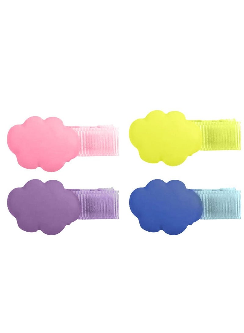 CATANES 4 Packs For Hair Clips Cloud Ornaments Colourful Flatback Polymer Cloud Clips - Image 1