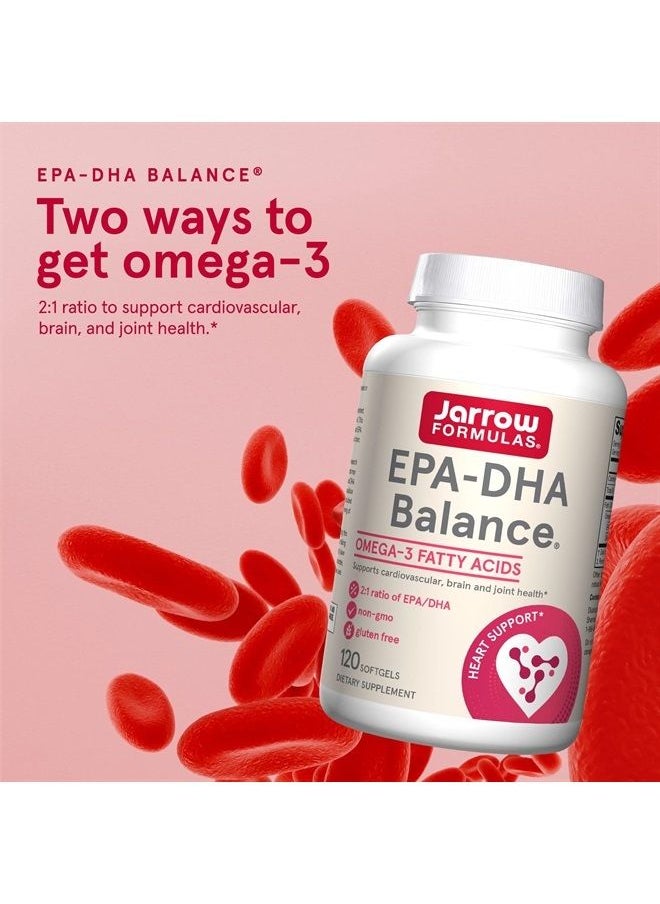 jarrow formulas - EPA-DHA Balance 600 mg - 120 Softgels - 2:1 Ratio of EPA & DHA - Supplement Supports Brain & Joint Health - Ultra-Purified, Highly Concentrated - 60 Servings (Packaging May Vary) - Image 1