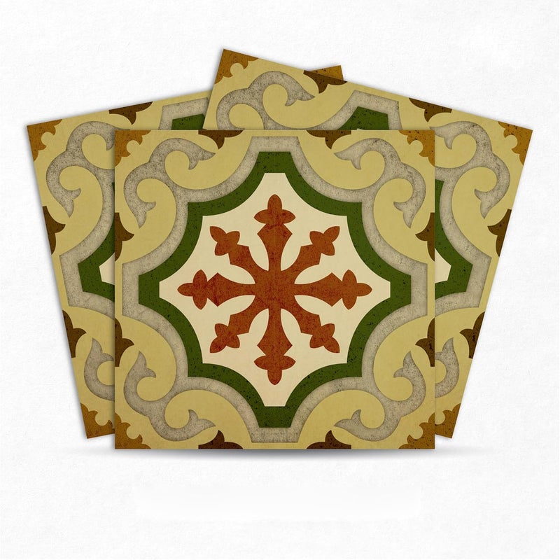 MOSAICOWALL Mosaicowall DIY Peel and Stick Floor Tiles Wall Tiles for Kitchen Living Dining Room Matte Flooring Tile FST0206 X 6 Inches Pack of 12  - Image 1