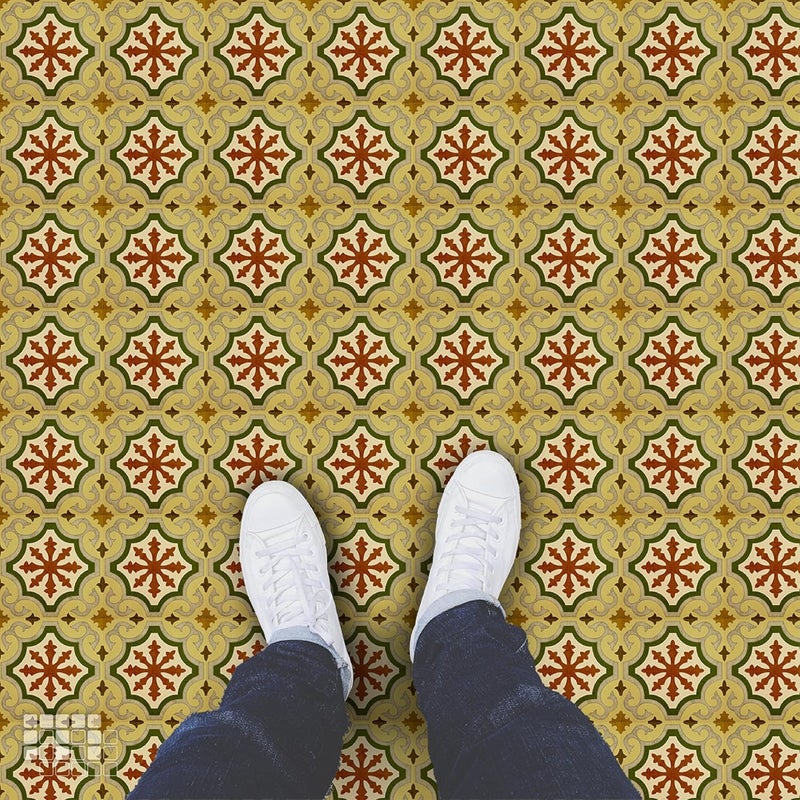 MOSAICOWALL Mosaicowall DIY Peel and Stick Floor Tiles Wall Tiles for Kitchen Living Dining Room Matte Flooring Tile FST0206 X 6 Inches Pack of 12  - Image 3