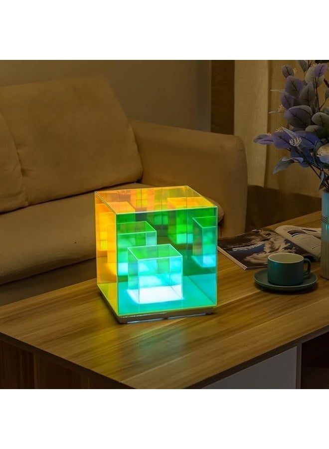 showkah® Holographic RGB Night Light – LED Tesseract Cube Lamp with Game Sound Effects, 3 Modes, Rechargeable, 3D Infinity Illusion Desk Light for Kids & Gamers - Image 2