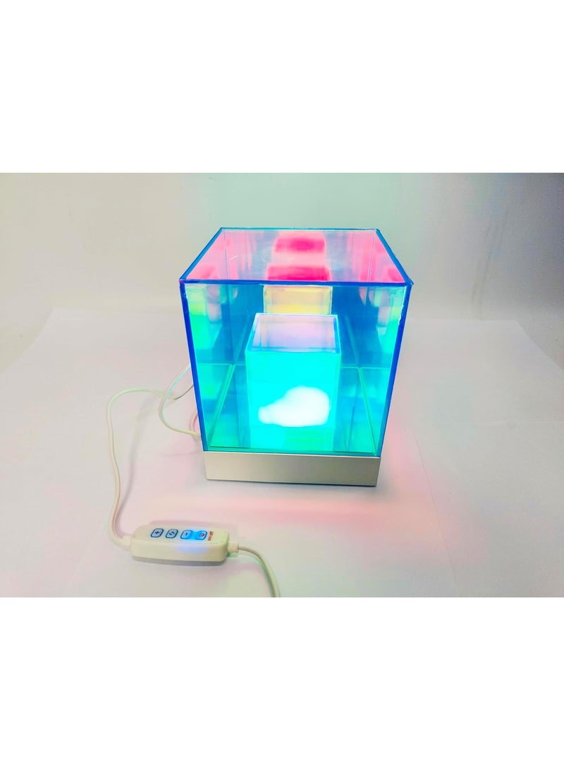 showkah® Holographic RGB Night Light – LED Tesseract Cube Lamp with Game Sound Effects, 3 Modes, Rechargeable, 3D Infinity Illusion Desk Light for Kids & Gamers - Image 4