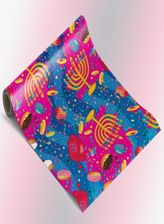 Izzy 'n' Dizzy Hanukkah Wrapping Paper - 4 Pack Variety Metallic Gift Wrap - 17 Inch x 144 Inch - Chanukah Gift Wrap - Image 4