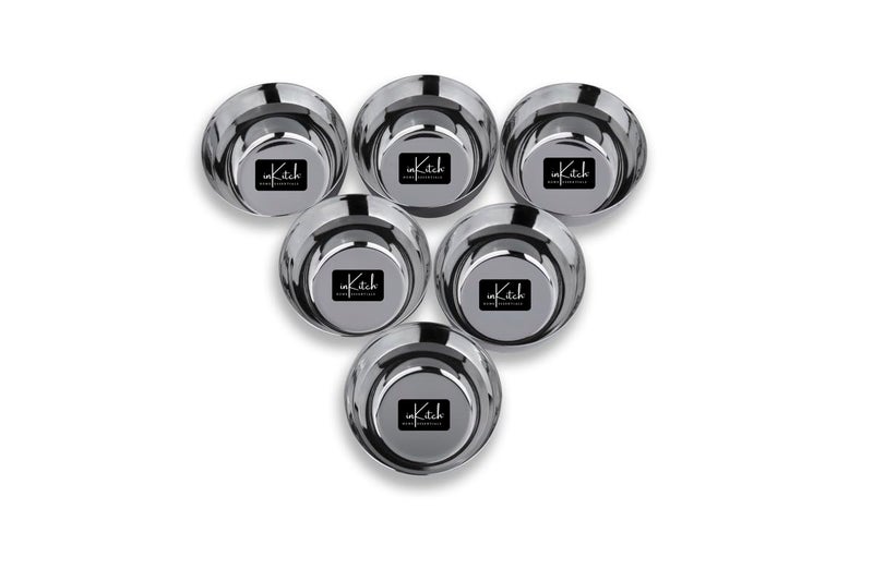 inKitch Stainless Steel Heavy Gauge Solid Apple BowlWatiKatoriChiku Shape with Mirror FinishDurable Kitchware220ml 6Pc - Image 2