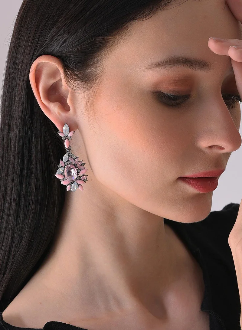 SOHI Pink Contemporary Artificial Drop Earring Jewellery
