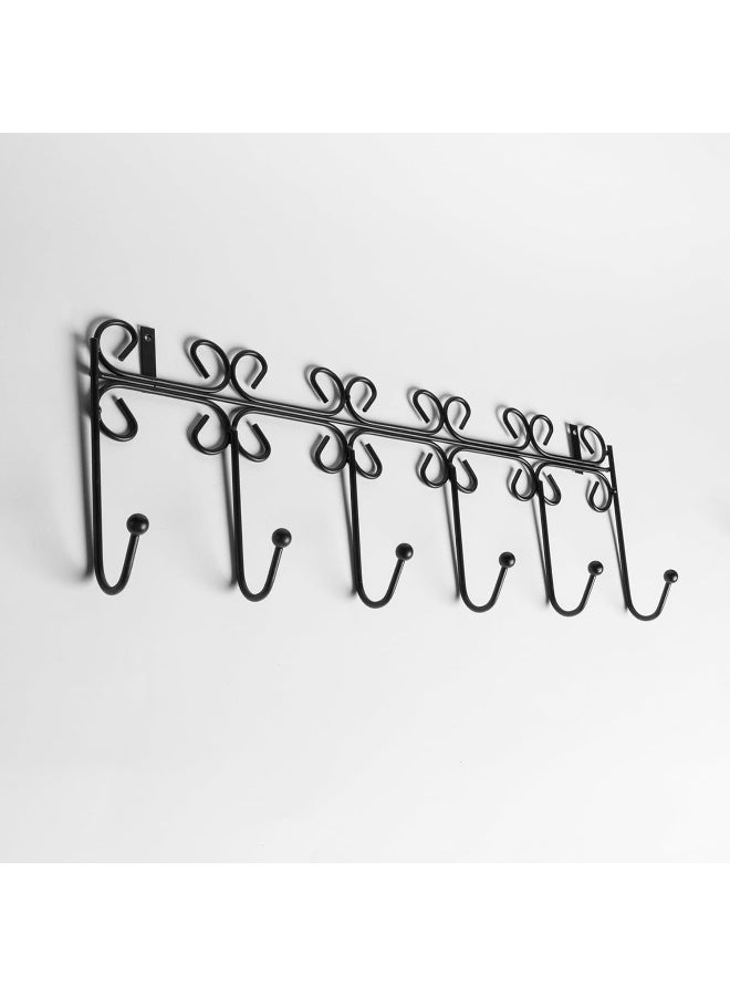 wall hanger | Coat and clothes rack with hanging hooks | Heavy Duty Aluminum Clothes Organizer for Towels, Clothes, Hats and Bags (6 Hooks)  - Image 1
