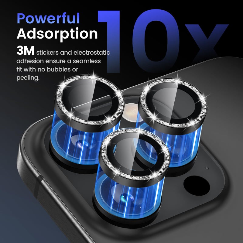 Tensea Camera Lens Protector Compatible for iPhone 17 Pro Max/17 Pro/15 Pro Max/15 Pro/16 Pro Max/16 Pro/14 Pro Max/14 Pro, Metal Tempered Glass Cover Camera Screen Protector Accessories,Case Friendly - Image 4