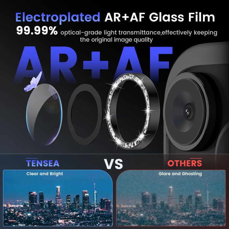 Tensea Camera Lens Protector Compatible for iPhone 17 Pro Max/17 Pro/15 Pro Max/15 Pro/16 Pro Max/16 Pro/14 Pro Max/14 Pro, Metal Tempered Glass Cover Camera Screen Protector Accessories,Case Friendly - Image 3