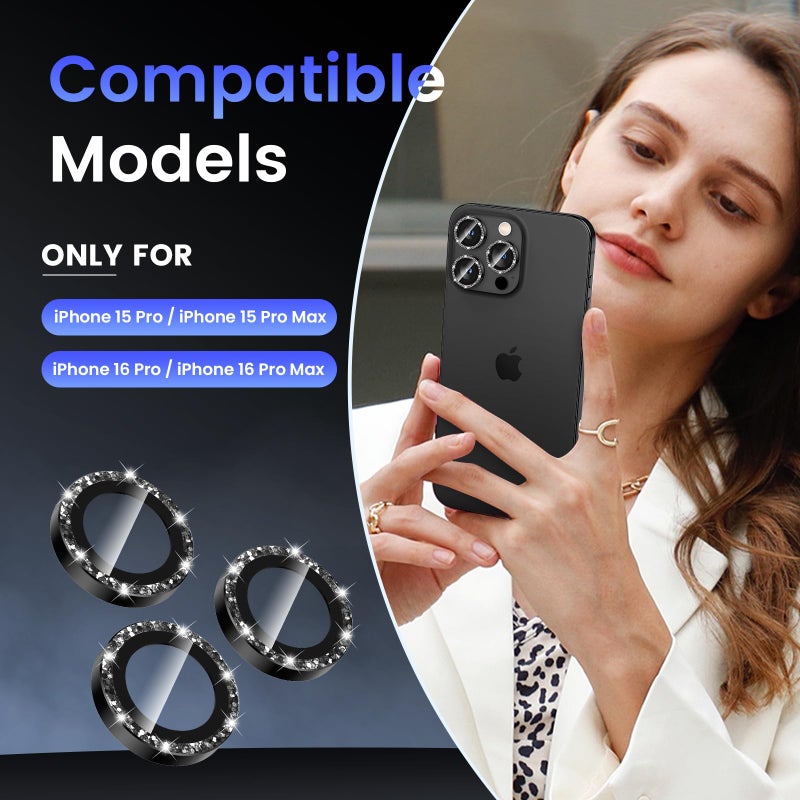Tensea Camera Lens Protector Compatible for iPhone 17 Pro Max/17 Pro/15 Pro Max/15 Pro/16 Pro Max/16 Pro/14 Pro Max/14 Pro, Metal Tempered Glass Cover Camera Screen Protector Accessories,Case Friendly - Image 2