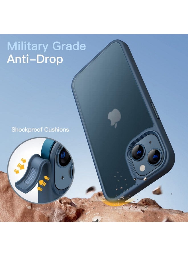 JETech Matte Case for iPhone 13 6.1-Inch, Shockproof Military Grade Drop Protection, Frosted Translucent Back Phone Cover, Anti-Fingerprint (Storm Blue) - Image 2